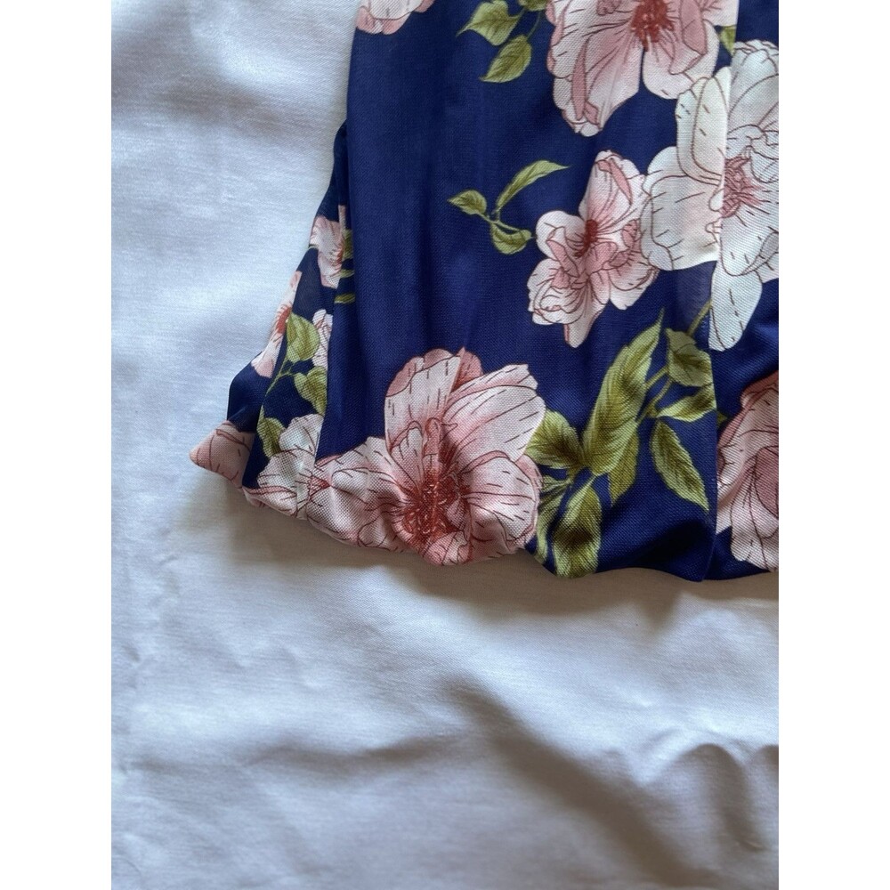 Naïf Open Shoulder Floral Blouse Choker Neck Sz Large Lined Cinched Waist - Picture 6 of 9